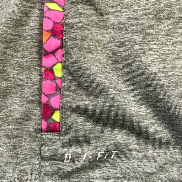 Nike Dri-Fit Lightweight Full Zip Jacket Girls Size 6 Gray, Pink Zipper Pockets - Picture 11 of 13